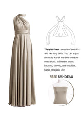 Taupe Multiway Convertible Infinity Dress - 72Styles