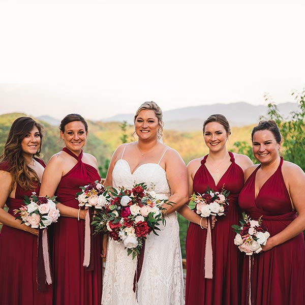 INFIWING Burgundy Infinity Bridesmaid Dress 