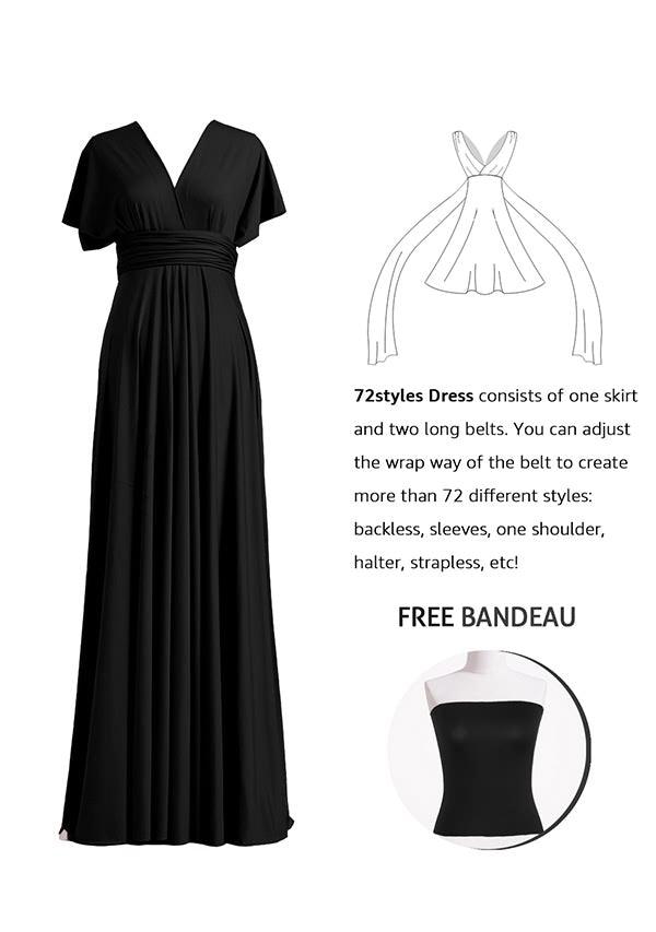 Black Multiway Convertible Infinity Dress - 72Styles