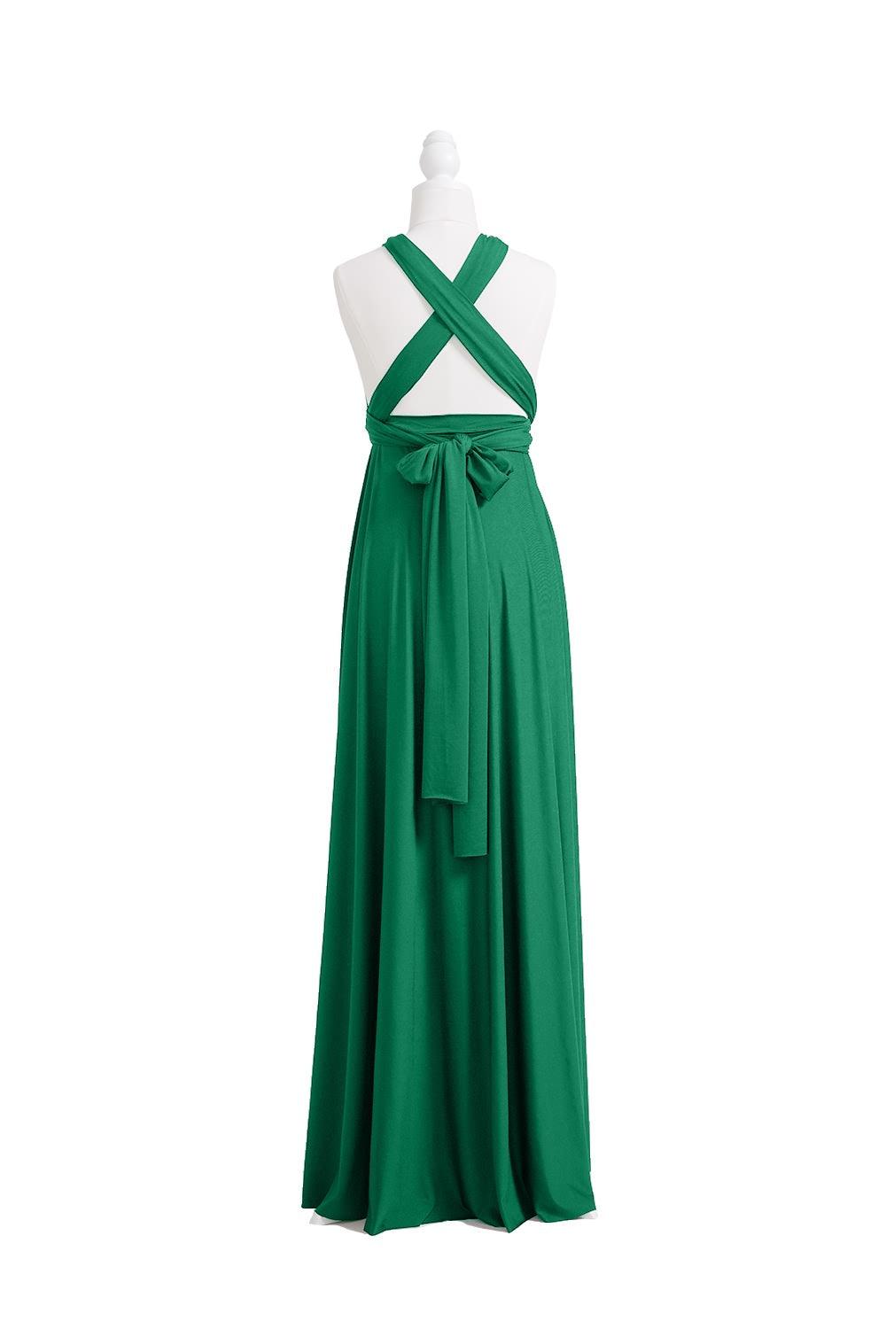 emerald green infinity dress Infinity Slit Dress, Emerald Green Silk Dress, Bridesmaid Dress, Silk Satin Dress, Multi Wrap Dress, Convertible Dress, Multiway Dress