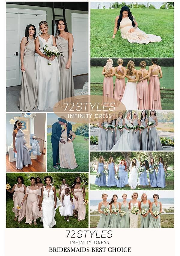 Silver Grey Multiway Convertible Infinity Dress - 72Styles
